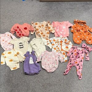 Baby Girl Fall and Halloween Clothes Bundle